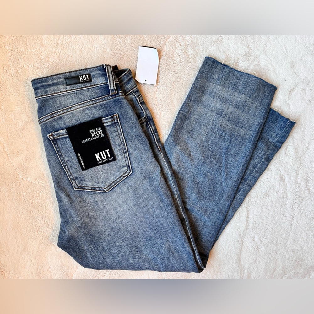 NWT Kut From The Kloth High Rise Reese Crop Straight Leg Jeans Women Siz…